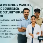health jobs coimbatore vaccine manager genetic counsellor security guard 2025